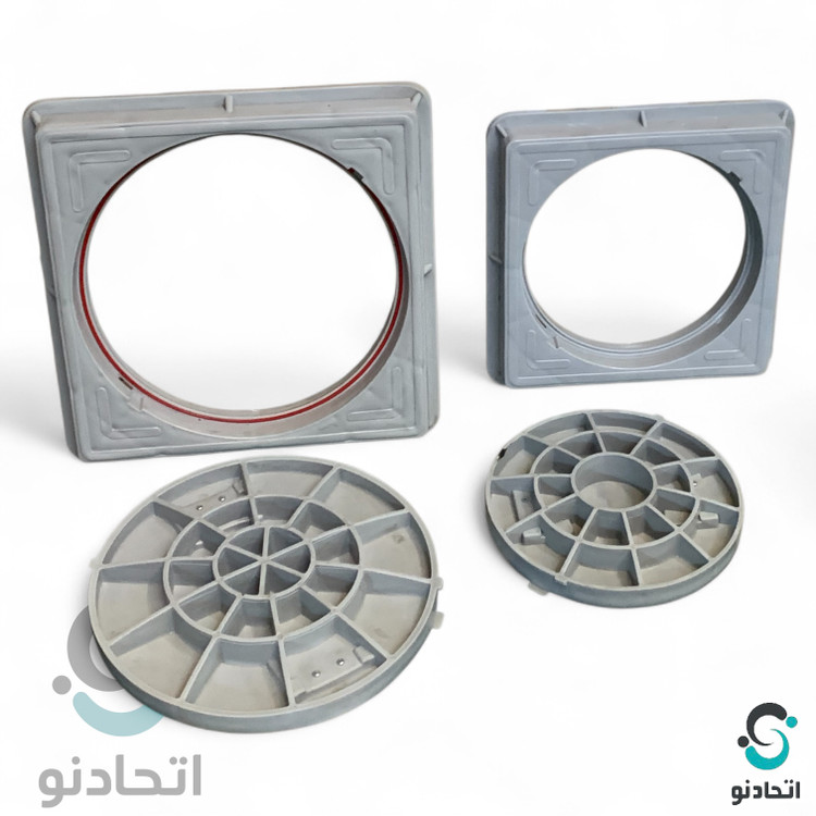 دریچه بازدید (منهول) پلیمری ۳۵ سانتی رنگ طوسی روشن