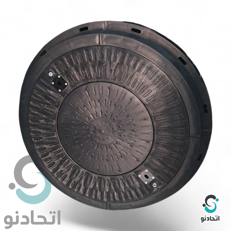 دریچه منهول چاه پلیمری درب 80 سانت طوقه 1 متری c250 (دریچه بازدید 1 متری با تحمل وزن 25 تن) (درب چاه ۱ متری)